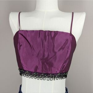 Vintage Alfred Angelo Purple Beaded Cropped Bustier Top – Size Small